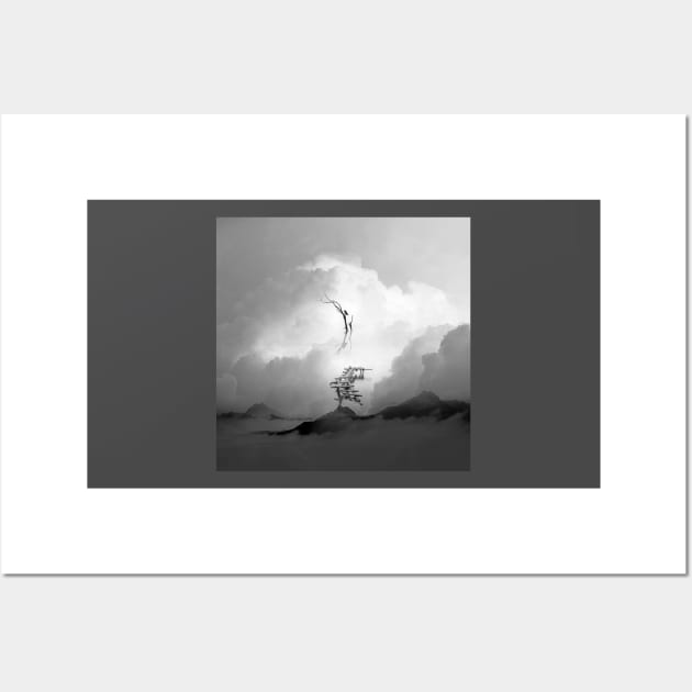 Faith is a Black and White Square Bird Artwork Wall Art by stohitro